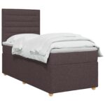 vidaXL Posteľ boxspring s matracom Tmavohnedá 90 x 190 cm Látka – Obrázok 2