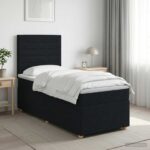 vidaXL Posteľ boxspring s matracom Čierna 100 x 200 cm Látka