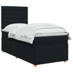 vidaXL Posteľ boxspring s matracom Čierna 100 x 200 cm Látka – Obrázok 2