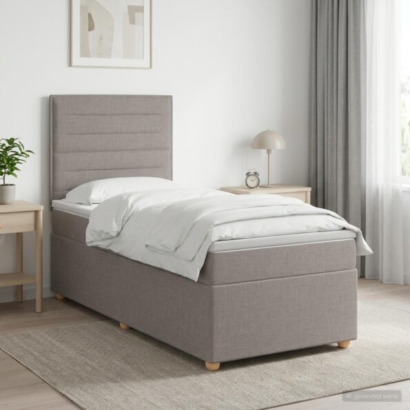 vidaXL Posteľ boxspring s matracom Sivohnedá 100 x 200 cm Látka – Obrázok 11