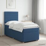 vidaXL Posteľ boxspring s matracom Modrá 100 x 200 cm Látka