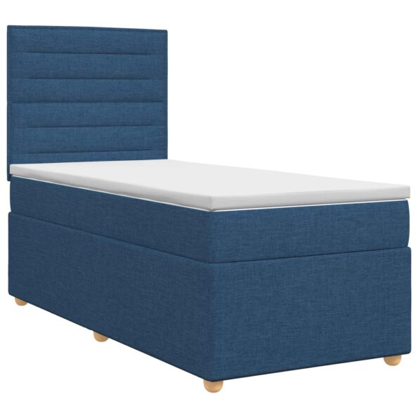 vidaXL Posteľ boxspring s matracom Modrá 100 x 200 cm Látka – Obrázok 2
