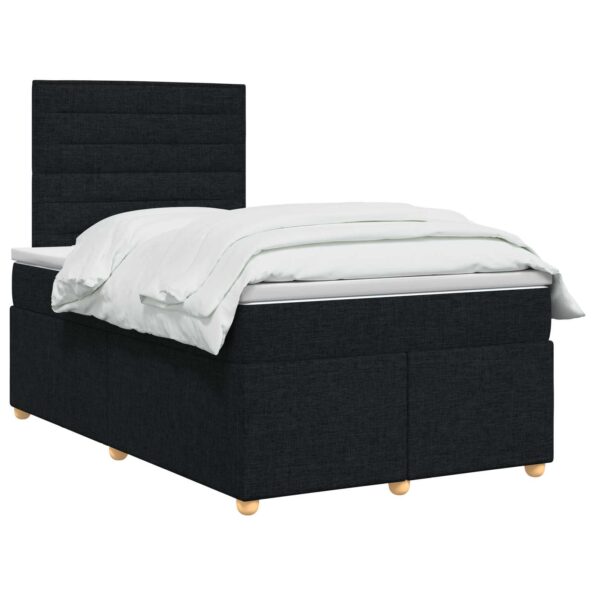 vidaXL Posteľ boxspring s matracom Čierna 120 x 190 cm Látka – Obrázok 2