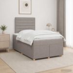 vidaXL Posteľ boxspring s matracom Sivohnedá 120 x 190 cm Látka – Obrázok 11