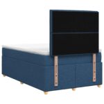 vidaXL Posteľ boxspring s matracom Modrá 120 x 190 cm Látka – Obrázok 8