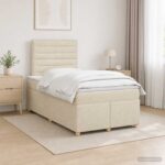 vidaXL Posteľ boxspring s matracom Tmavohnedá 120 x 200 cm Látka – Obrázok 11