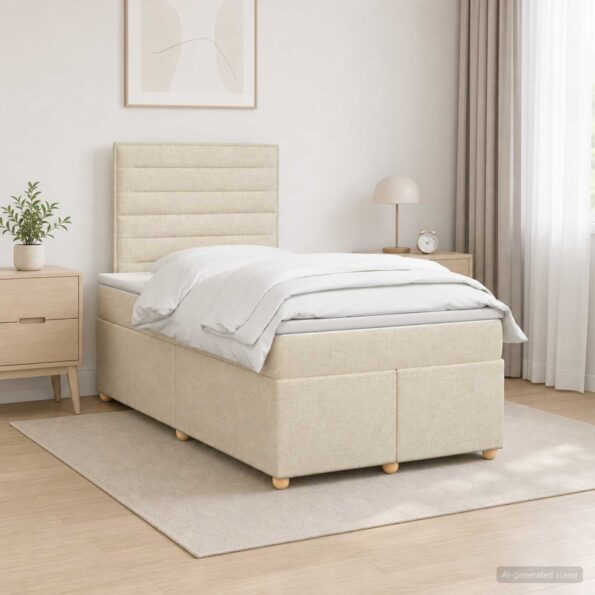 vidaXL Posteľ boxspring s matracom Tmavohnedá 120 x 200 cm Látka – Obrázok 11
