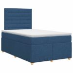 vidaXL Posteľ boxspring s matracom Modrá 120 x 200 cm Látka – Obrázok 2