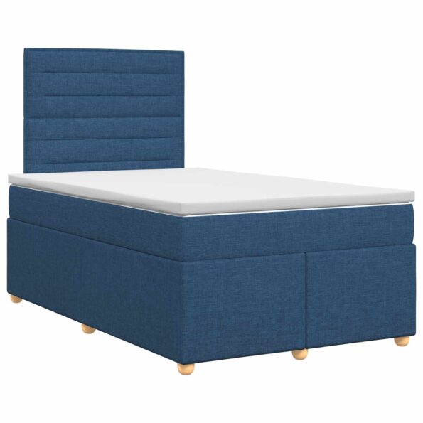 vidaXL Posteľ boxspring s matracom Modrá 120 x 200 cm Látka – Obrázok 2