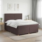 vidaXL Posteľ boxspring s matracom Tmavohnedá 140 x 190 cm Látka
