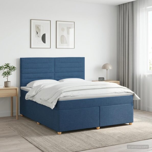 vidaXL Posteľ boxspring s matracom Modrá 140 x 190 cm Látka – Obrázok 11
