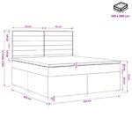 vidaXL Posteľ boxspring s matracom Tmavohnedá 140 x 200 cm Látka – Obrázok 11