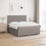 vidaXL Posteľ boxspring s matracom Sivohnedá 160 x 200 cm Látka