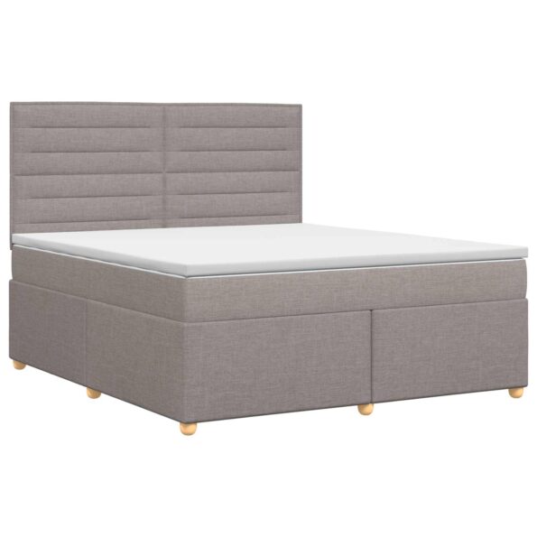 vidaXL Posteľ boxspring s matracom Sivohnedá 160 x 200 cm Látka – Obrázok 2