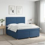 vidaXL Posteľ boxspring s matracom Modrá 160 x 200 cm Látka