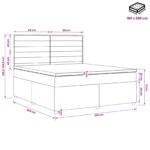 vidaXL Posteľ boxspring s matracom Tmavosivá 180 x 200 cm Látka – Obrázok 10