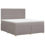 vidaXL Posteľ boxspring s matracom Sivohnedá 180 x 200 cm Látka – Obrázok 2