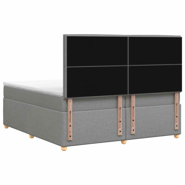 vidaXL Posteľ boxspring s matracom Svetlosivá 200 x 200 cm Látka – Obrázok 7