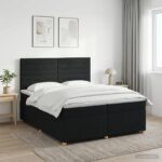 vidaXL Posteľ boxspring s matracom Čierna 200 x 200 cm Látka