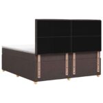 vidaXL Posteľ boxspring s matracom Tmavohnedá 200 x 200 cm Látka – Obrázok 7