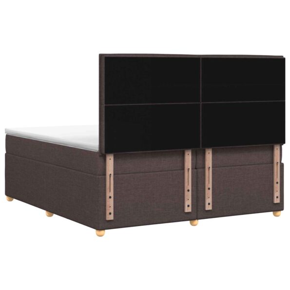 vidaXL Posteľ boxspring s matracom Tmavohnedá 200 x 200 cm Látka – Obrázok 7