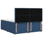 vidaXL Posteľ boxspring s matracom Modrá 200 x 200 cm Látka – Obrázok 8