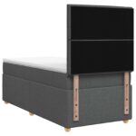 vidaXL Posteľ boxspring s matracom Tmavosivá Jednoduchý Látka – Obrázok 7