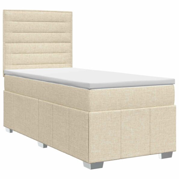 vidaXL Posteľ boxspring s matracom Krémová 80 x 200 cm Látka – Obrázok 2