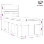vidaXL Posteľ boxspring s matracom Tmavosivá 90 x 190 cm Látka – Obrázok 10