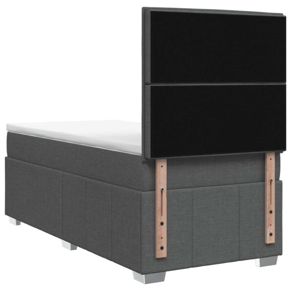 vidaXL Posteľ boxspring s matracom Tmavosivá 90 x 190 cm Látka – Obrázok 7