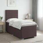 vidaXL Posteľ boxspring s matracom Tmavohnedá 100 x 200 cm Látka – Obrázok 11