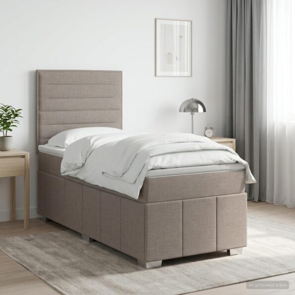 vidaXL Posteľ boxspring s matracom Sivohnedá 100 x 200 cm Látka – Obrázok 11