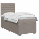 vidaXL Posteľ boxspring s matracom Sivohnedá 100 x 200 cm Látka – Obrázok 2
