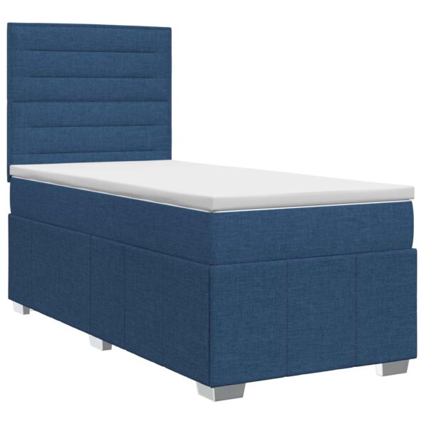vidaXL Posteľ boxspring s matracom Modrá 100 x 200 cm Látka – Obrázok 2
