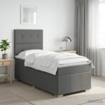 vidaXL Posteľ boxspring s matracom Tmavosivá 100 x 200 cm Látka