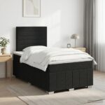 vidaXL Posteľ boxspring s matracom Čierna 120 x 190 cm Látka