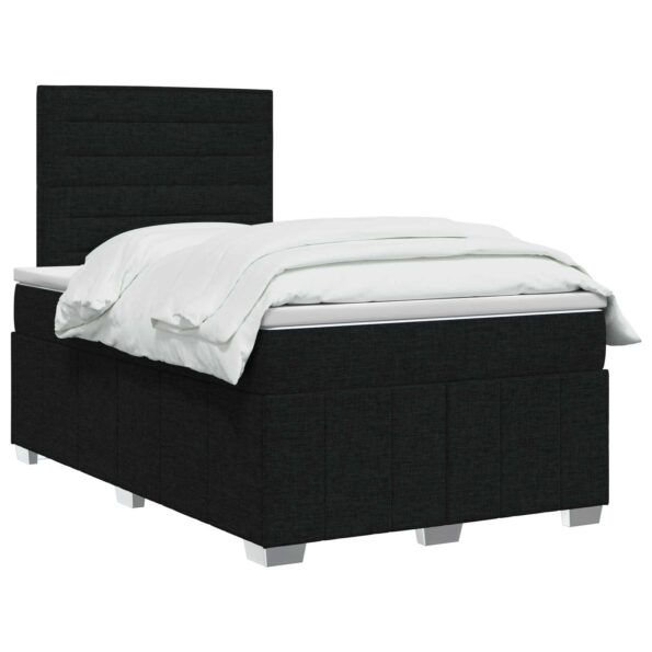 vidaXL Posteľ boxspring s matracom Čierna 120 x 190 cm Látka – Obrázok 2