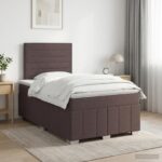 vidaXL Posteľ boxspring s matracom Tmavohnedá 120 x 190 cm Látka – Obrázok 11