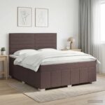 vidaXL Posteľ boxspring s matracom Tmavohnedá 140 x 200 cm Látka