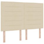 vidaXL Posteľ boxspring s matracom Krémová 140 x 200 cm Látka – Obrázok 3