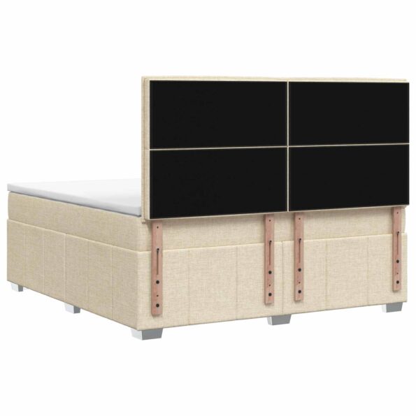 vidaXL Posteľ boxspring s matracom Krémová 140 x 200 cm Látka – Obrázok 7