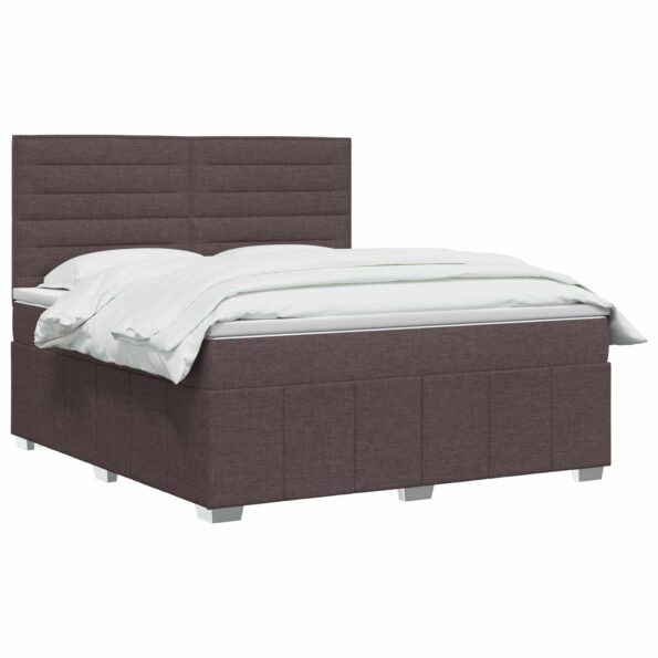 vidaXL Posteľ boxspring s matracom Tmavohnedá 160 x 200 cm Látka – Obrázok 3