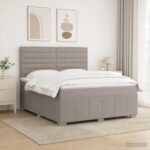 vidaXL Posteľ boxspring s matracom Sivohnedá 180 x 200 cm Látka