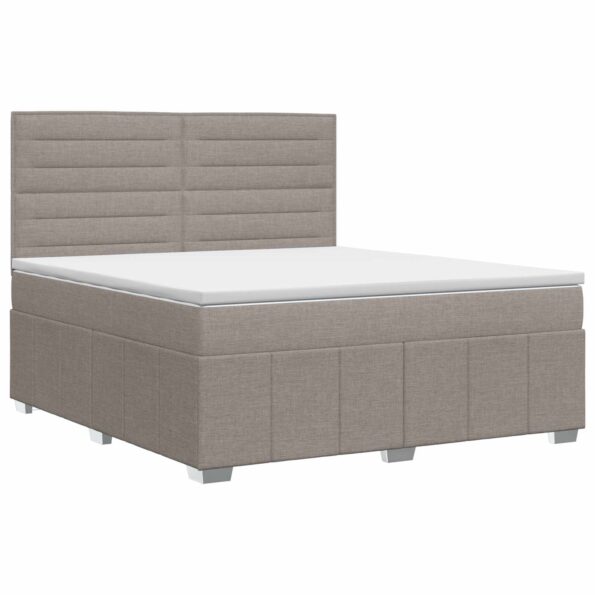 vidaXL Posteľ boxspring s matracom Sivohnedá 180 x 200 cm Látka – Obrázok 2