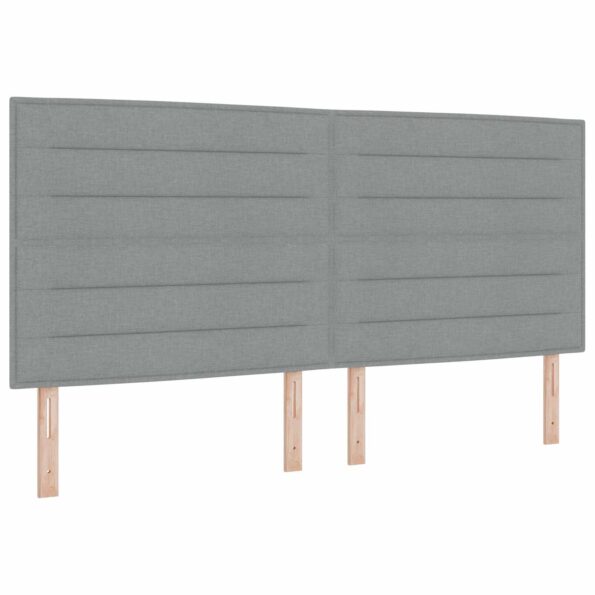 vidaXL Posteľ boxspring s matracom Svetlosivá 200 x 200 cm Látka – Obrázok 3