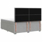 vidaXL Posteľ boxspring s matracom Svetlosivá 200 x 200 cm Látka – Obrázok 7