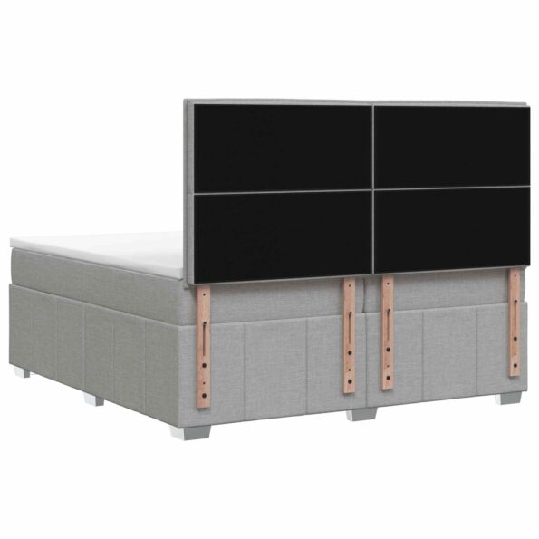 vidaXL Posteľ boxspring s matracom Svetlosivá 200 x 200 cm Látka – Obrázok 7