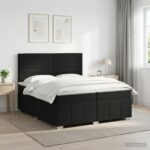 vidaXL Posteľ boxspring s matracom Čierna 200 x 200 cm Látka