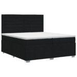vidaXL Posteľ boxspring s matracom Čierna 200 x 200 cm Látka – Obrázok 2