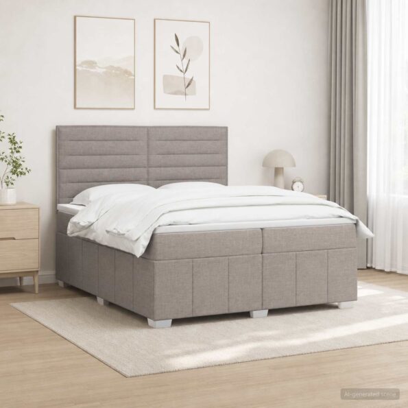 vidaXL Posteľ boxspring s matracom Sivohnedá 200 x 200 cm Látka – Obrázok 11